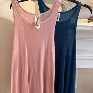 Women's Sleeveless Tops - Pink and Blue